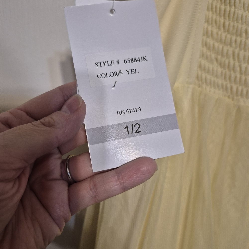 Elegant Yellow Strapless Gown - Picture 3 of 3